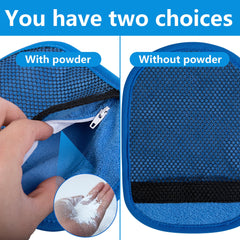 Codree wipe-off mitt worn on the hand for easy beach cleanup