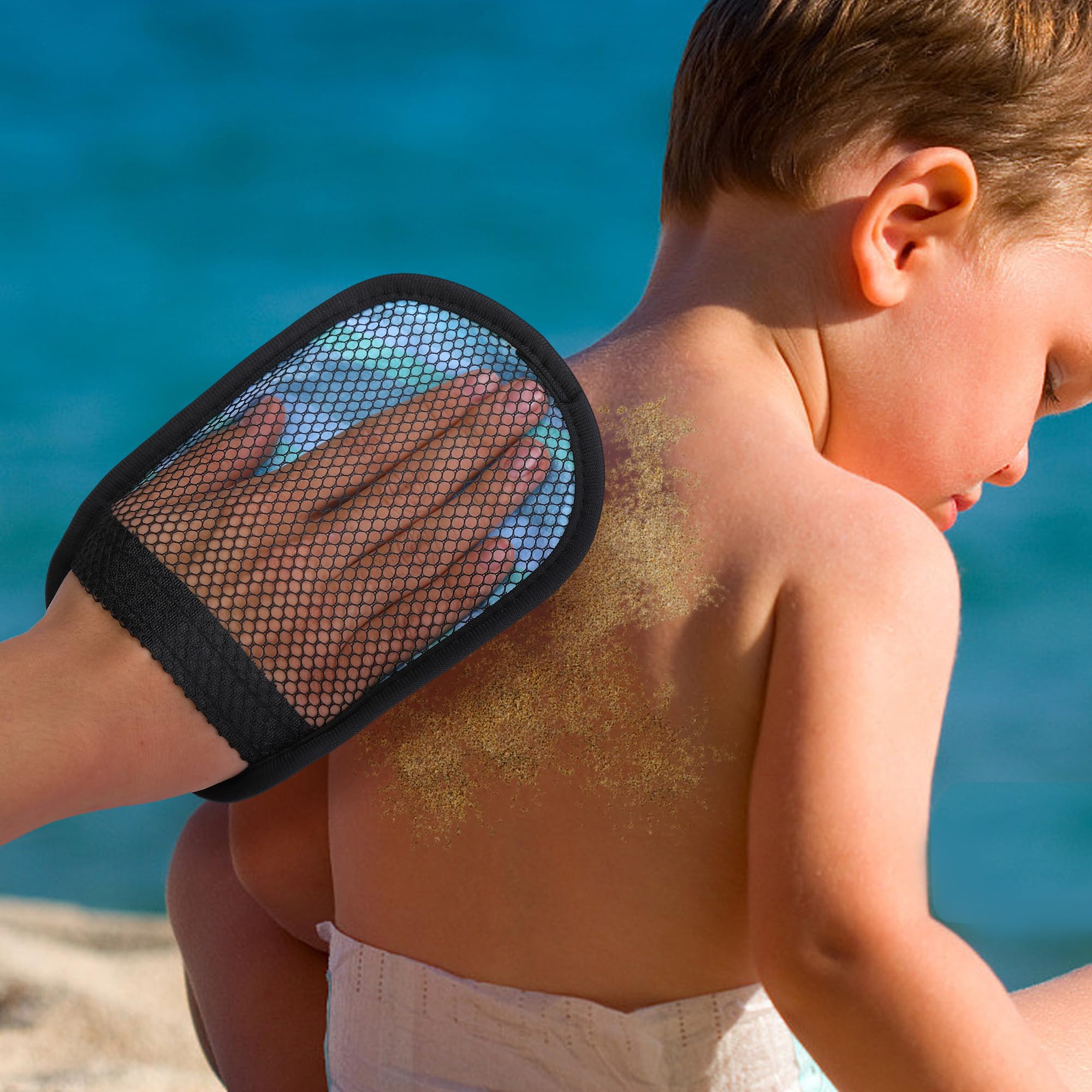 Codree sand wipe off mitt reusable beach accessory for palm cleaning.