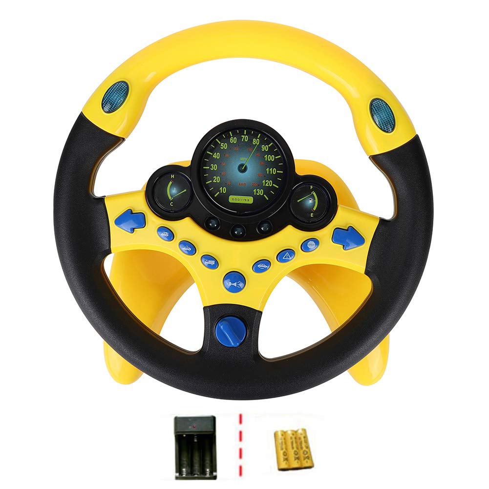 Coherny driving controller start engine with lights for engaging pretend play and motor skills.