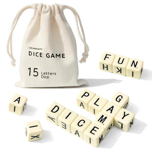 COHHFWPD Crossword Dice Game with 15 dice for engaging word-building at gatherings.