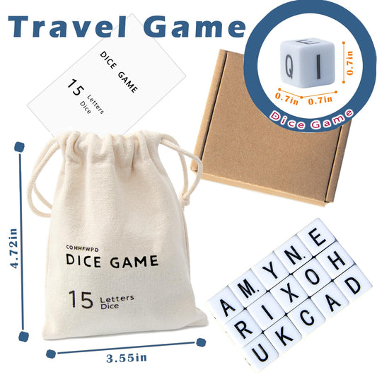 COHHFWPD letters-on-dice close-up highlighting balanced vowels and consonants for word creativity.