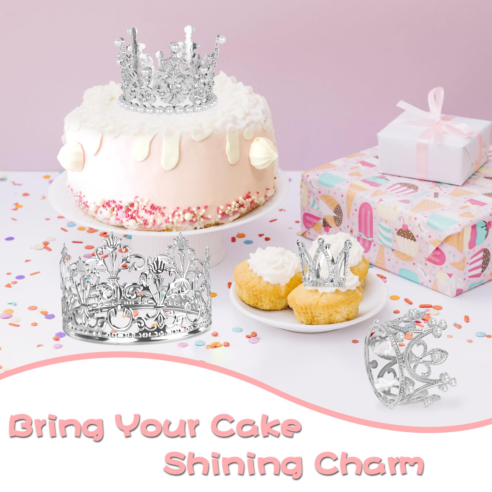 COIDEA crystal pearl tiara crown adds vintage shine to weddings and baby showers