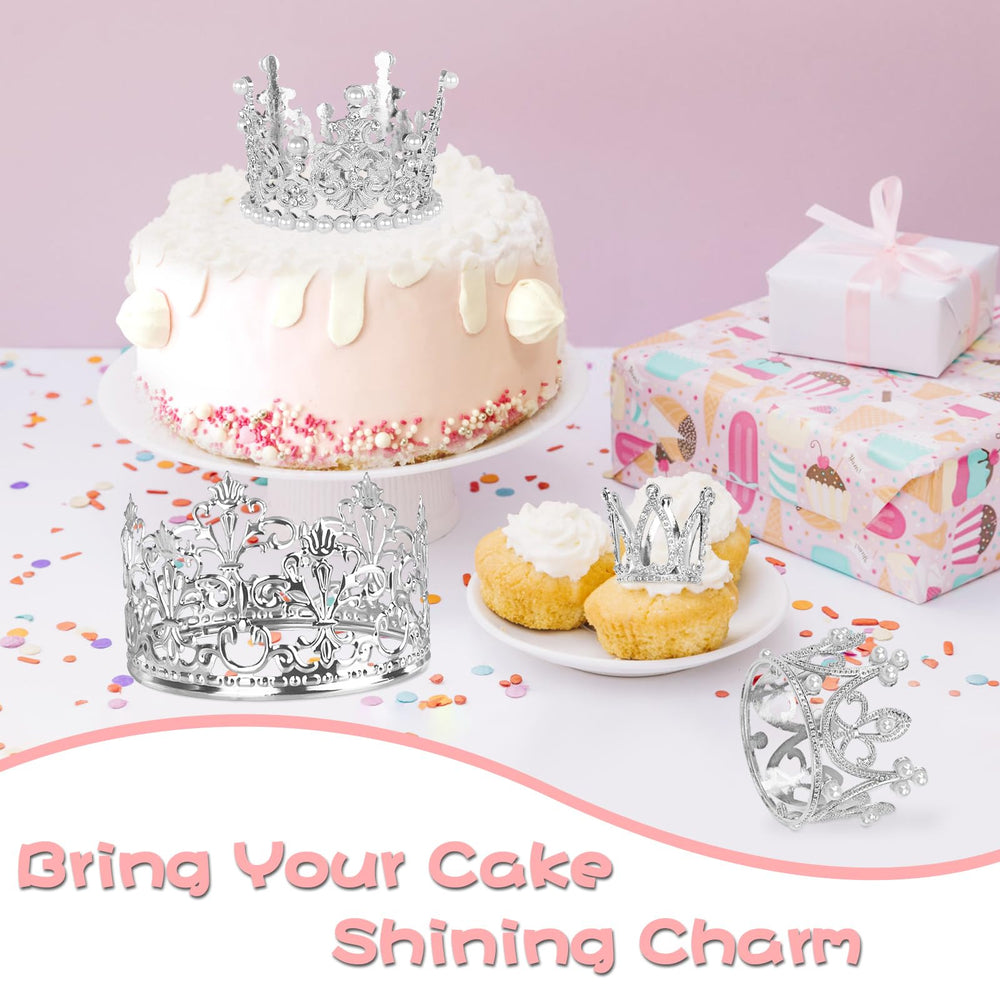 COIDEA crystal pearl tiara crown adds vintage shine to weddings and baby showers