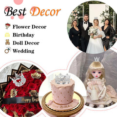 COIDEA four-piece crown topper set for cakes, flowers, and décor