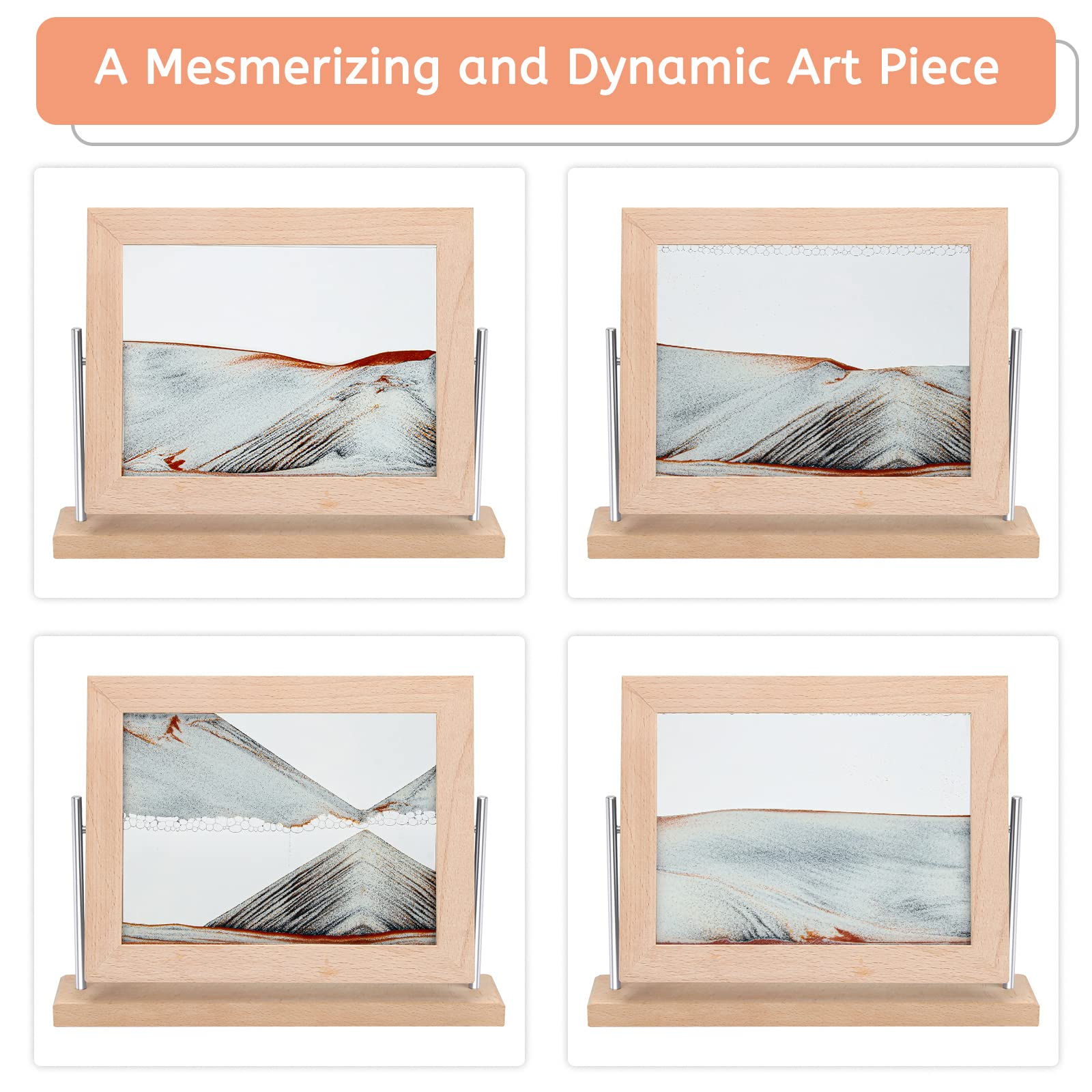 Coitak Moving Sand Art flows into landscapes as you rotate, calming focus