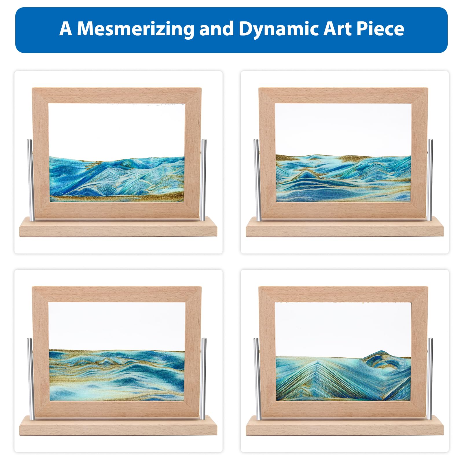 Coitak wooden frame sand picture highlights craftsmanship and angular edge design.