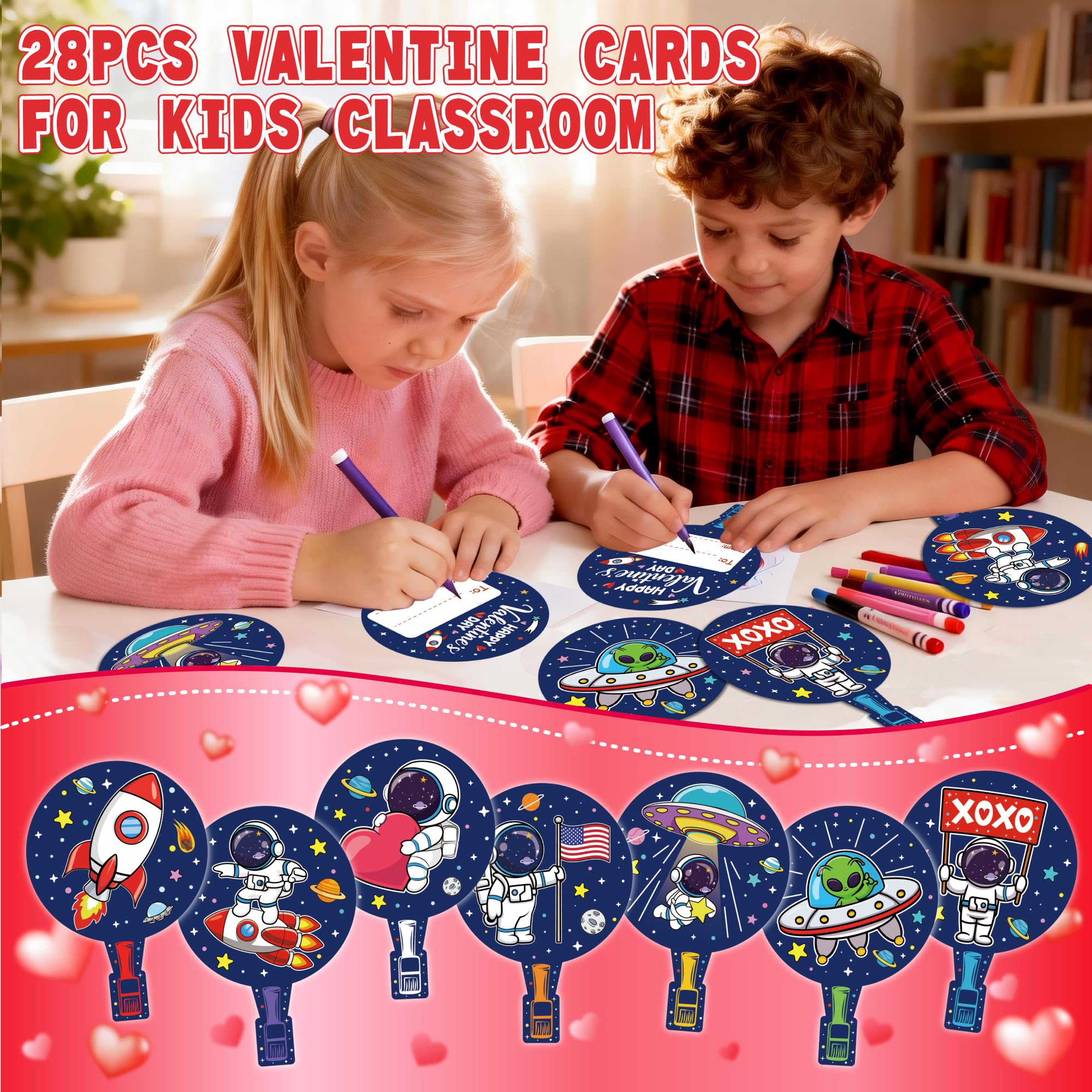 Kids using COKOKA LED finger lights during a valentines activity