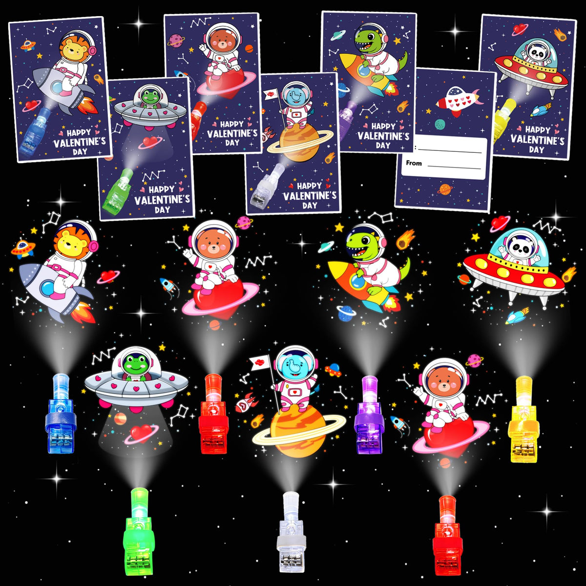 COKOKA lion finger light with astronaut helmet, ideal for classroom Valentine exchanges.