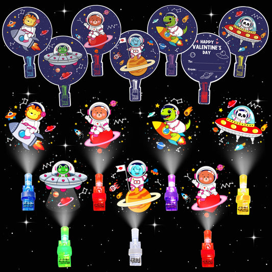 COKOKA Valentines Day finger lights 24-pack for classroom celebrations with vibrant colors.