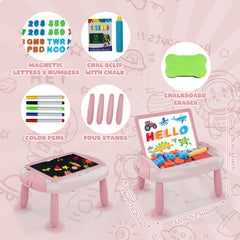 Cokzer toddler drawing table with removable legs for flexible use.