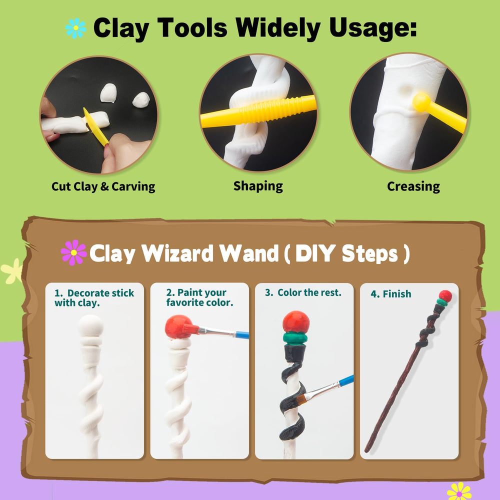 Col-Pary DIY Wands shown with wooden cores ready for personalized designs