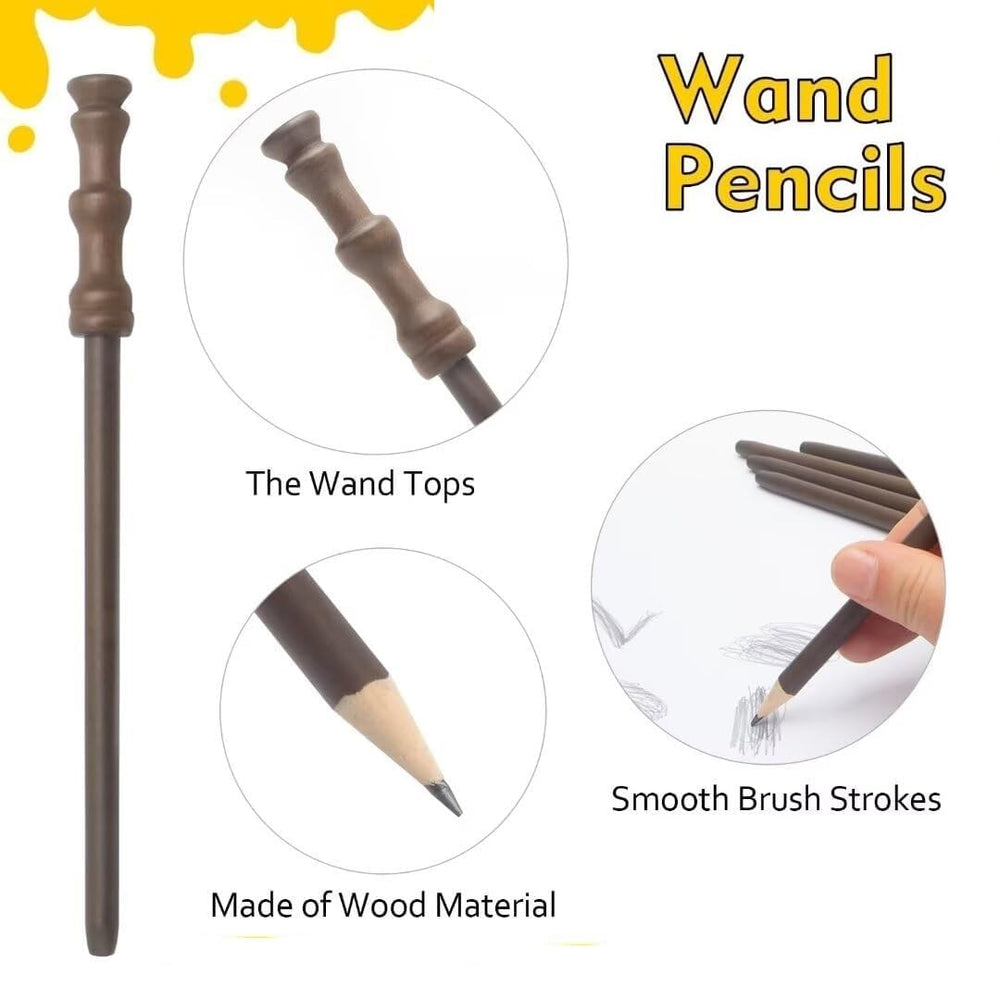 Col-Pary wand pencils closeup shows wood texture and wand-like shape.