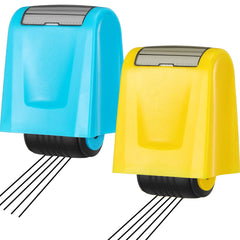 Colarr blue lines practice roller stamp imprint on paper