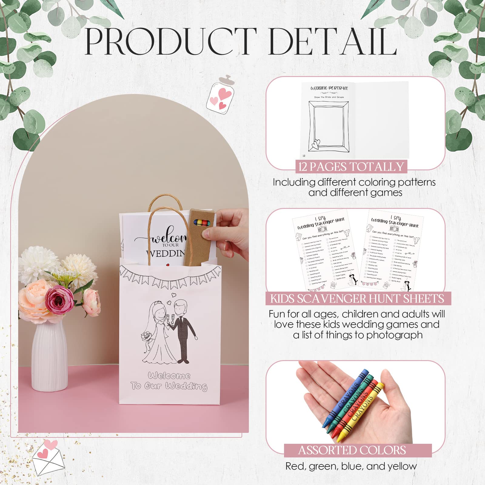 Colarr wedding favor bags for kids hold treats and small keepsakes.