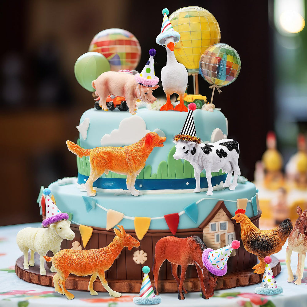 Colingmill animal pose figurines ready for reusable cake toppers