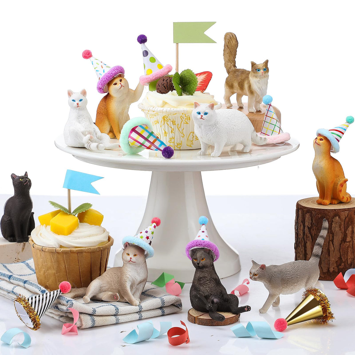 Colingmill cat birthday toppers add playful cat figures to your cake