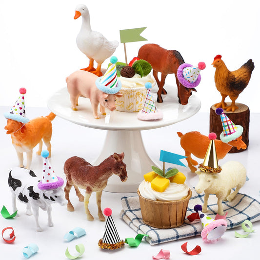 Colingmill farm animal figurine set adds playful toppers to cakes