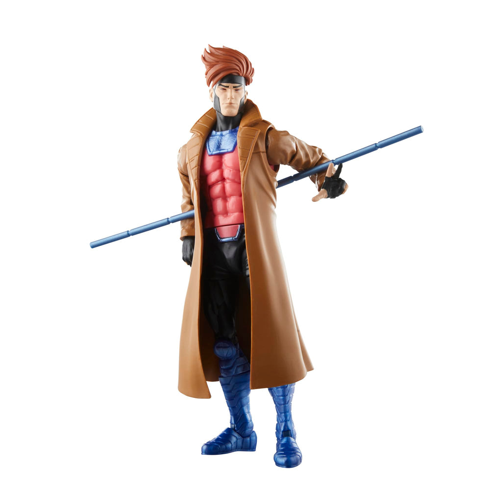 Collectible Marvel Legends Gambit on display base and stand