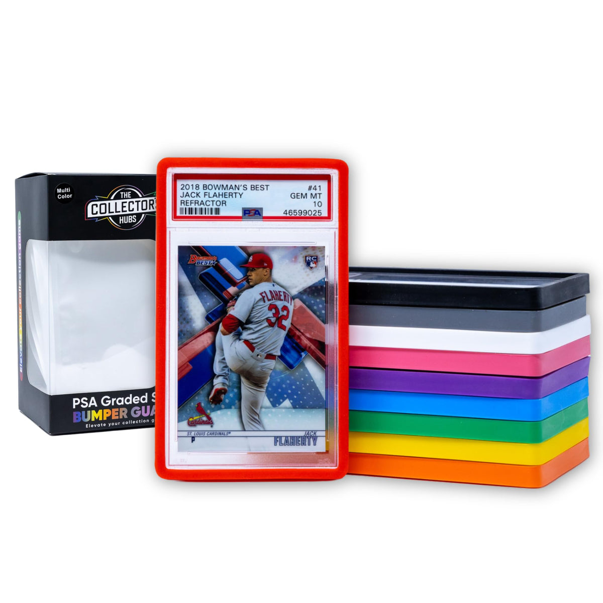 The Collector's Hubs PSA slab guard front-fit protects a graded card slab with a secure, clean look.