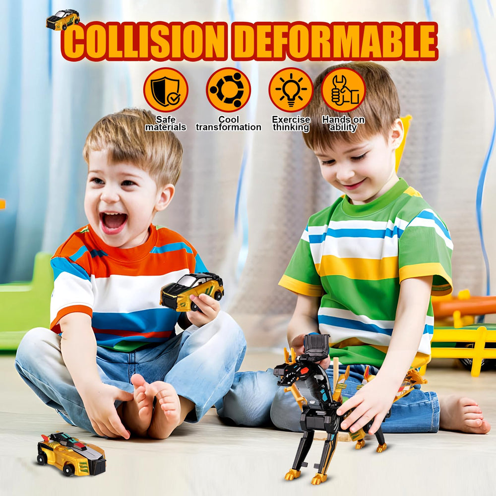 Collision Transforming Dinosaur Car Toy car mode after merge enables quick transitions
