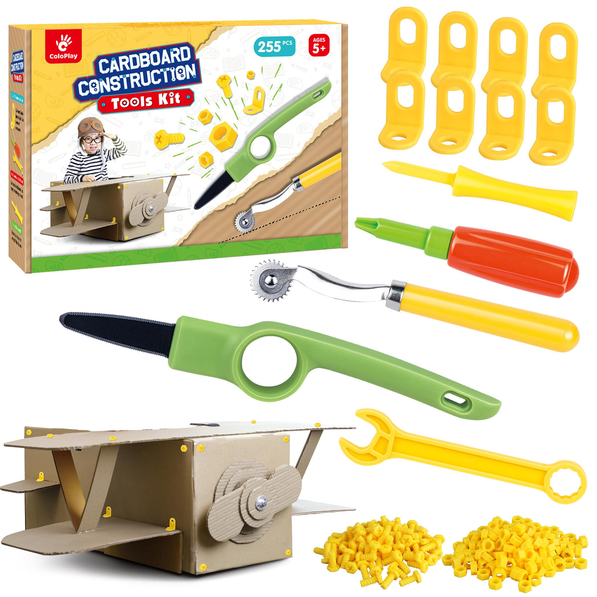 ColoPlay 355 cardboard tools set for kids cutting safely