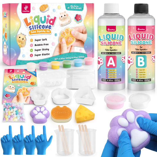 ColoPlay Taba Squishy Kit contents shown, ideal for beginners.
