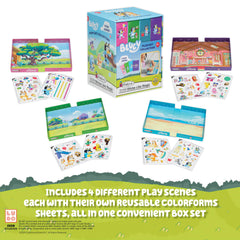 Colorforms Bluey Celebration scene—stickable pieces for party-ready storytelling.