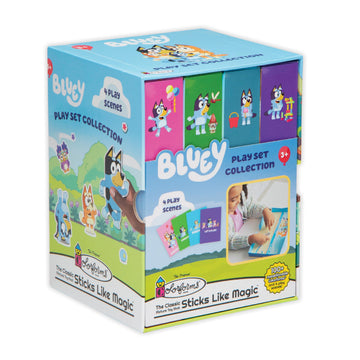 Colorforms Bluey Garden Fun scene—repositionable stickers spark creative outdoor play.