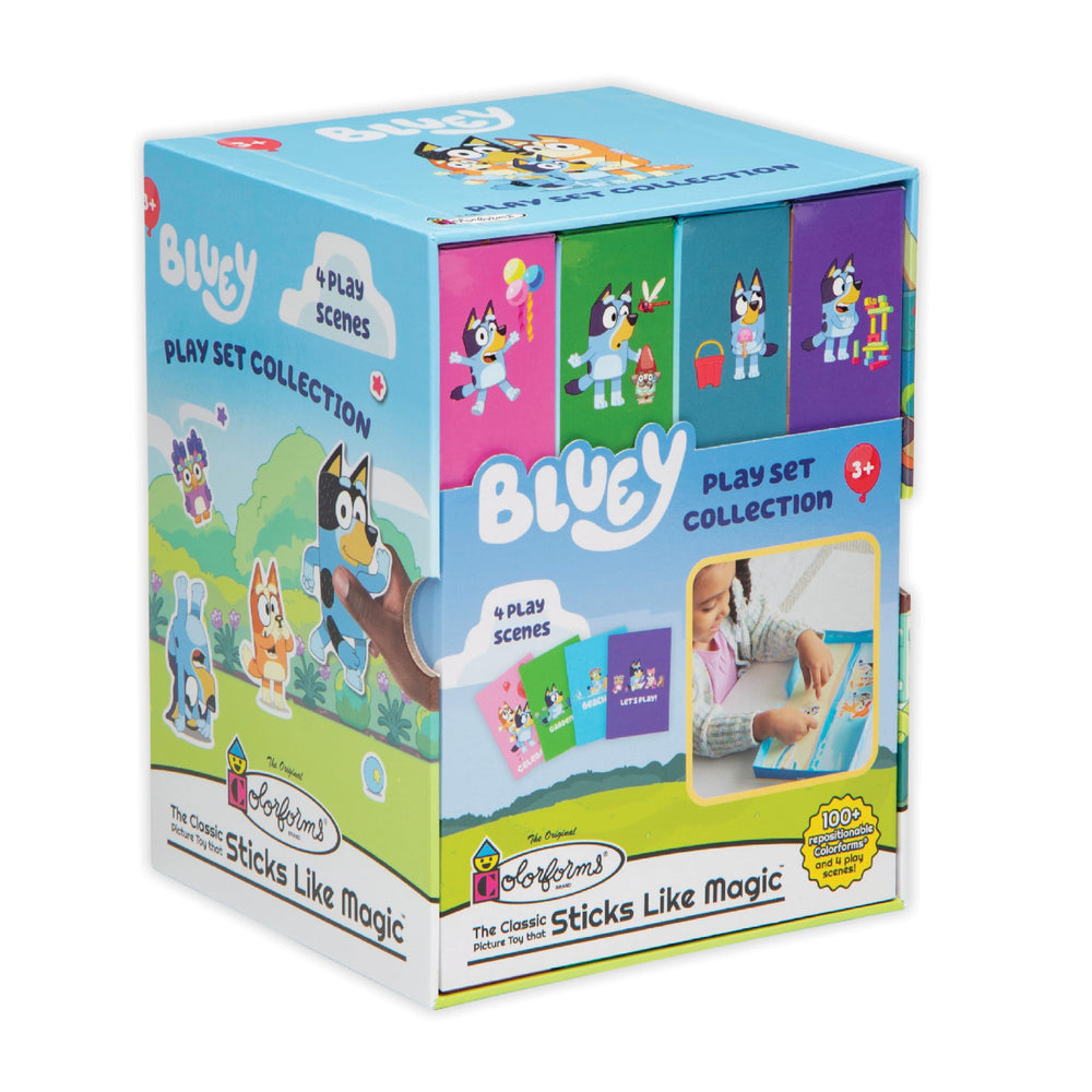 Colorforms Bluey Garden Fun scene—repositionable stickers spark creative outdoor play.
