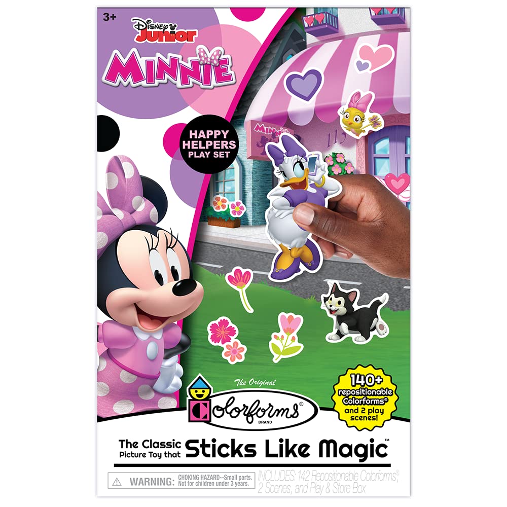 Colorforms Minnie Mouse box set on a colorful scene invites endless storytelling