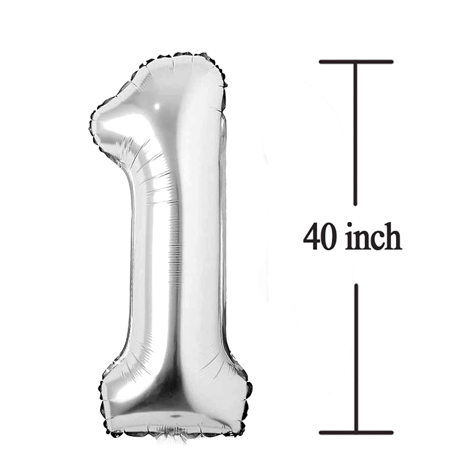COLORFUL ELVES silver 13-number balloon closeup showing reflective surface
