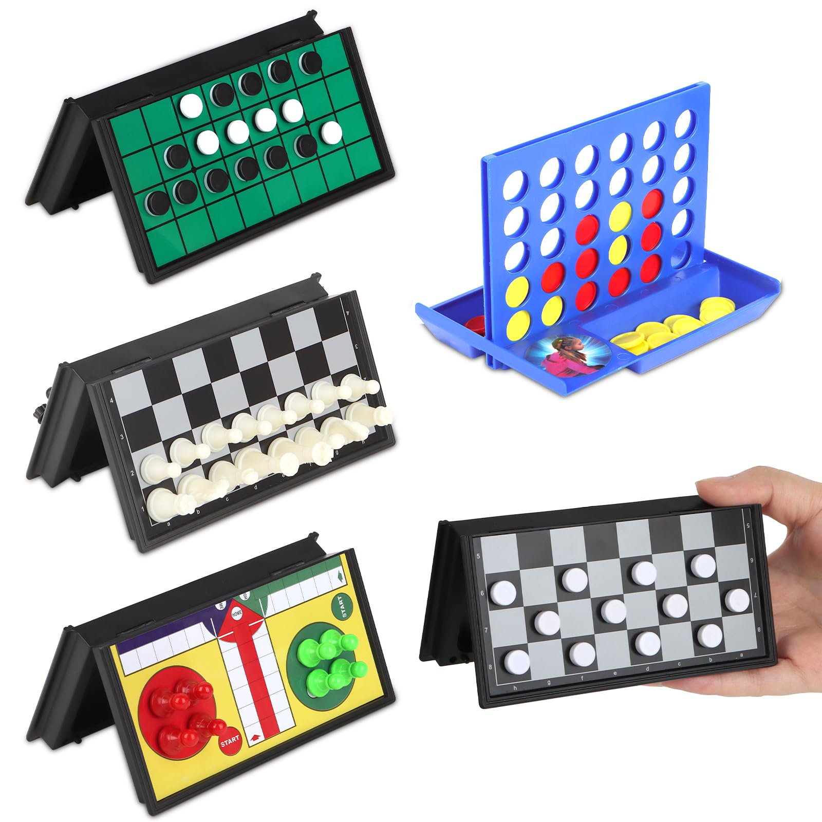 Colorgo 5in1 mini magnetic board set with foldable game boards.