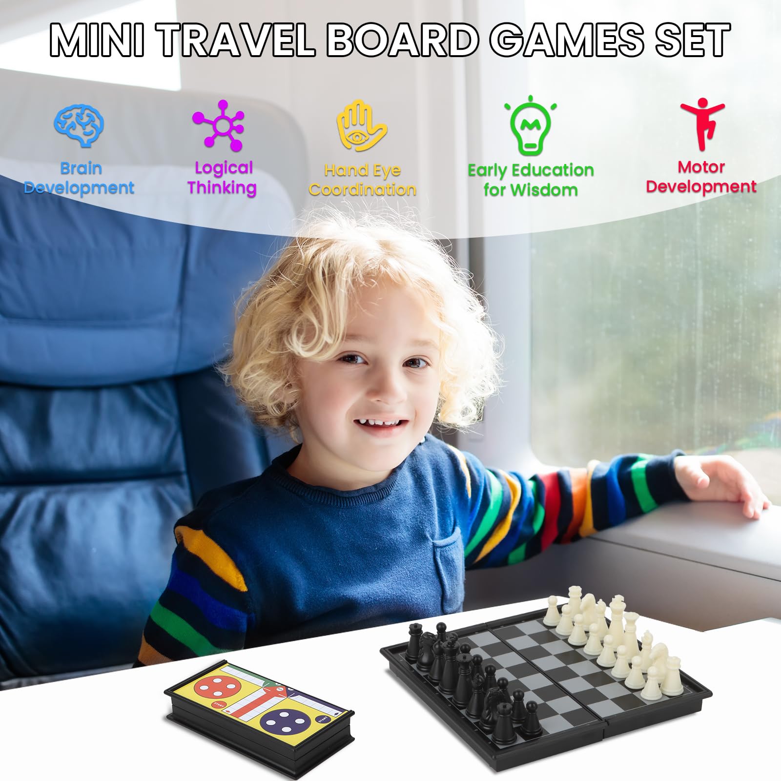 Colorgo compact 5-inch foldable board shown in pocket-friendly setup.