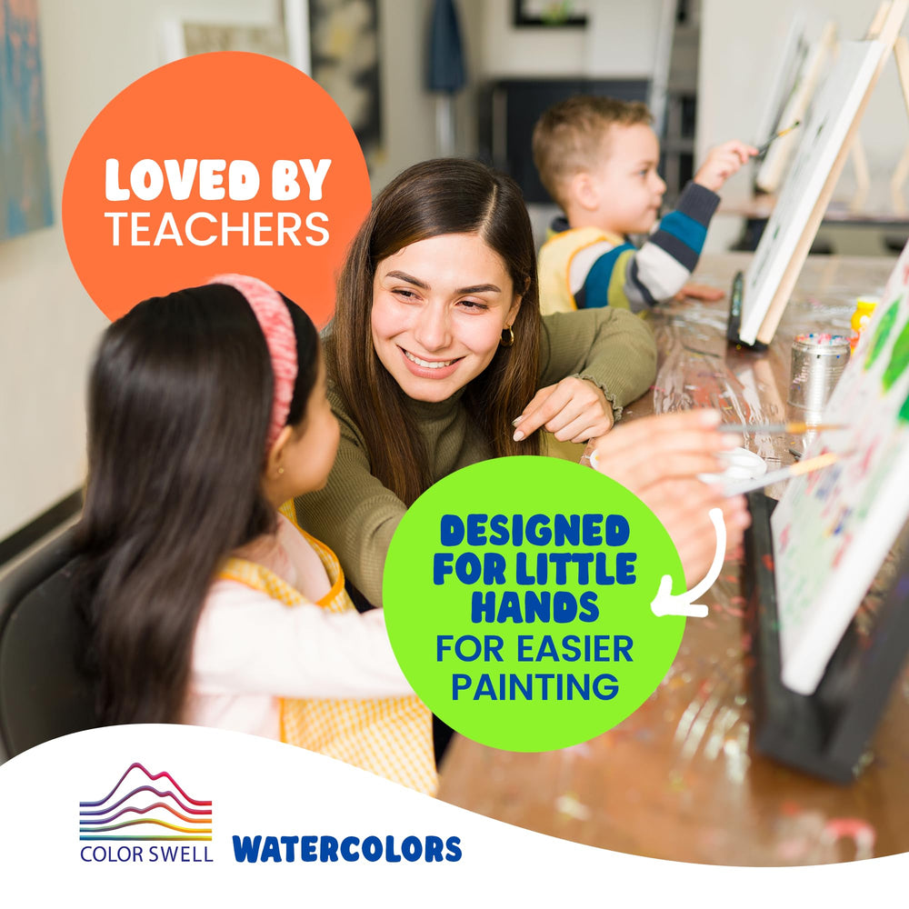 Color Swell kid-safe washable paints support creative learning at home or school.