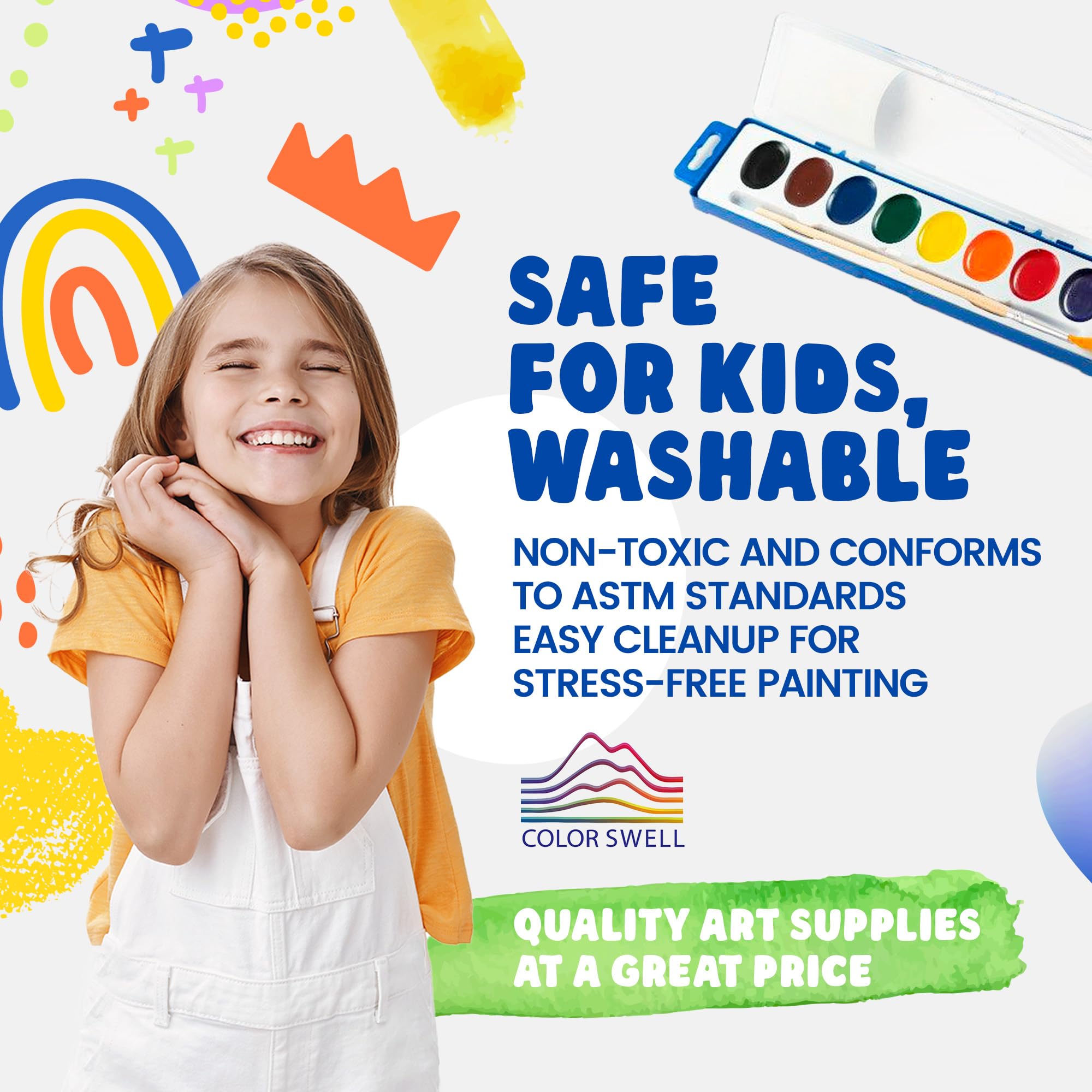 Color Swell washable paints offer easy cleanup after painting sessions
