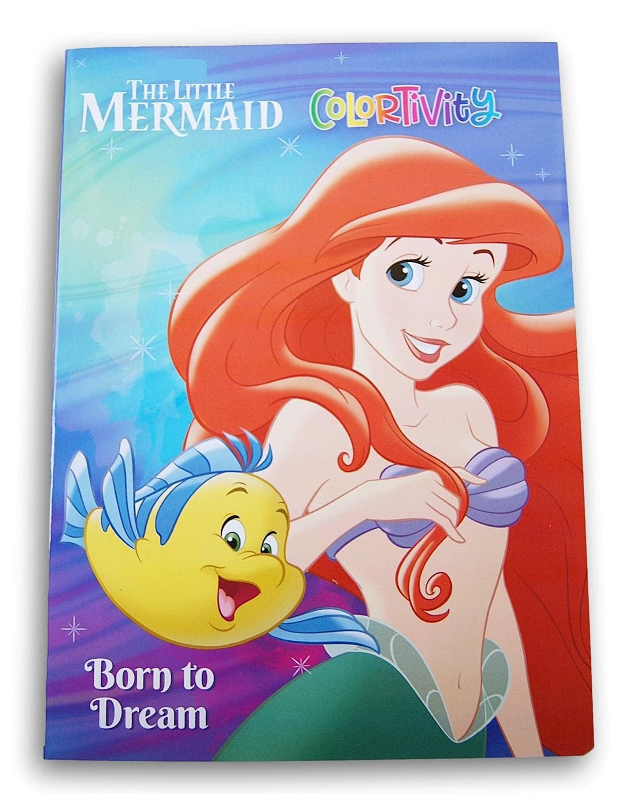 Colortivity Little Mermaid Ariel coloring book cover showing vibrant imagery for creative quiet time