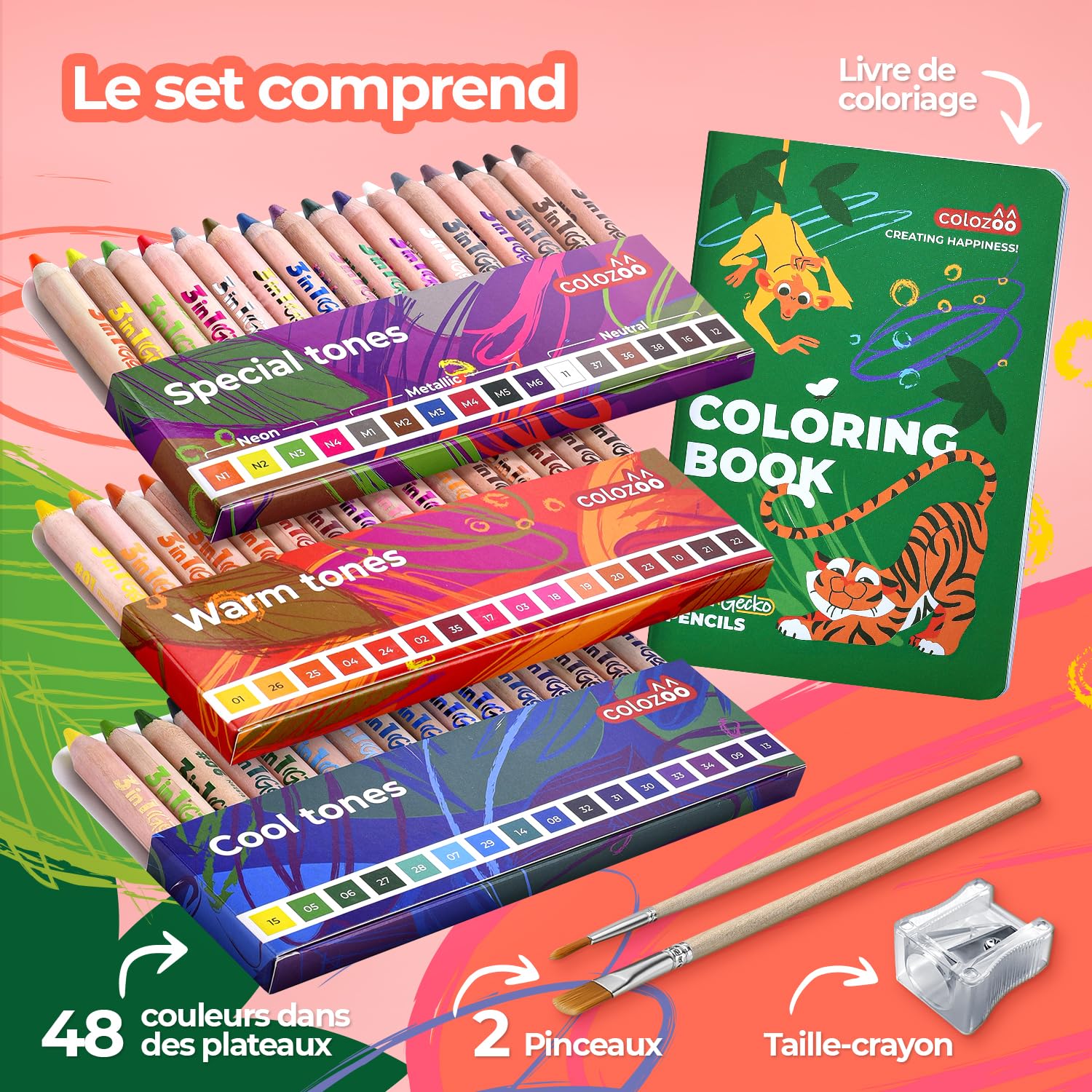 Colozoo Gecko coloring book accompanies kid-friendly drawing sessions.