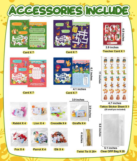 Colplay valentines classroom cards with four designs for exchanges
