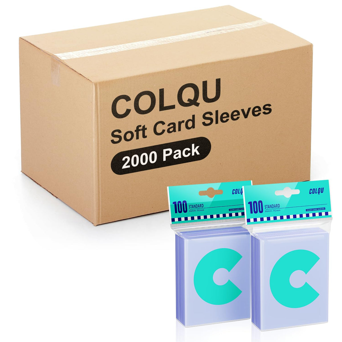 COLQU 2000ct clear card sleeves packfront offer safe storage and display.