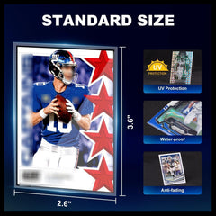 COLQU baseball card sleeves on display showcase vibrant card details.