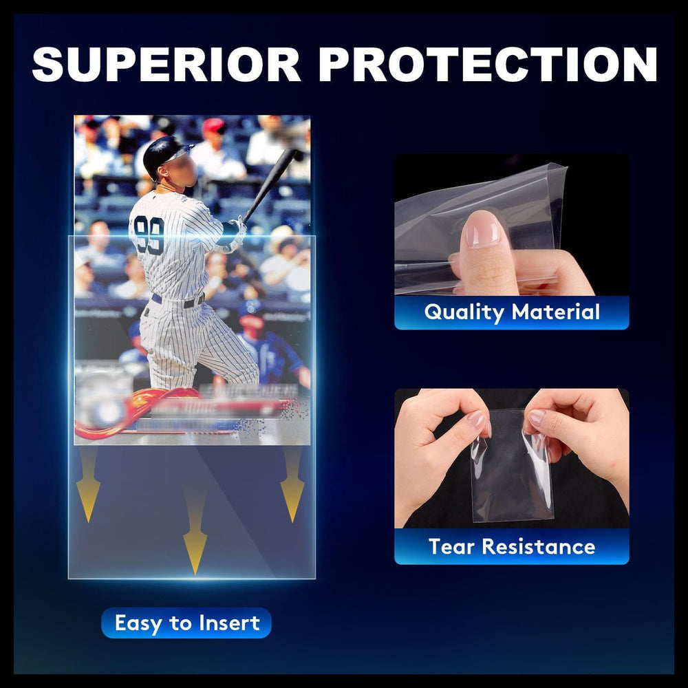 COLQU trading card sleeves provide clear view to appreciate card design.