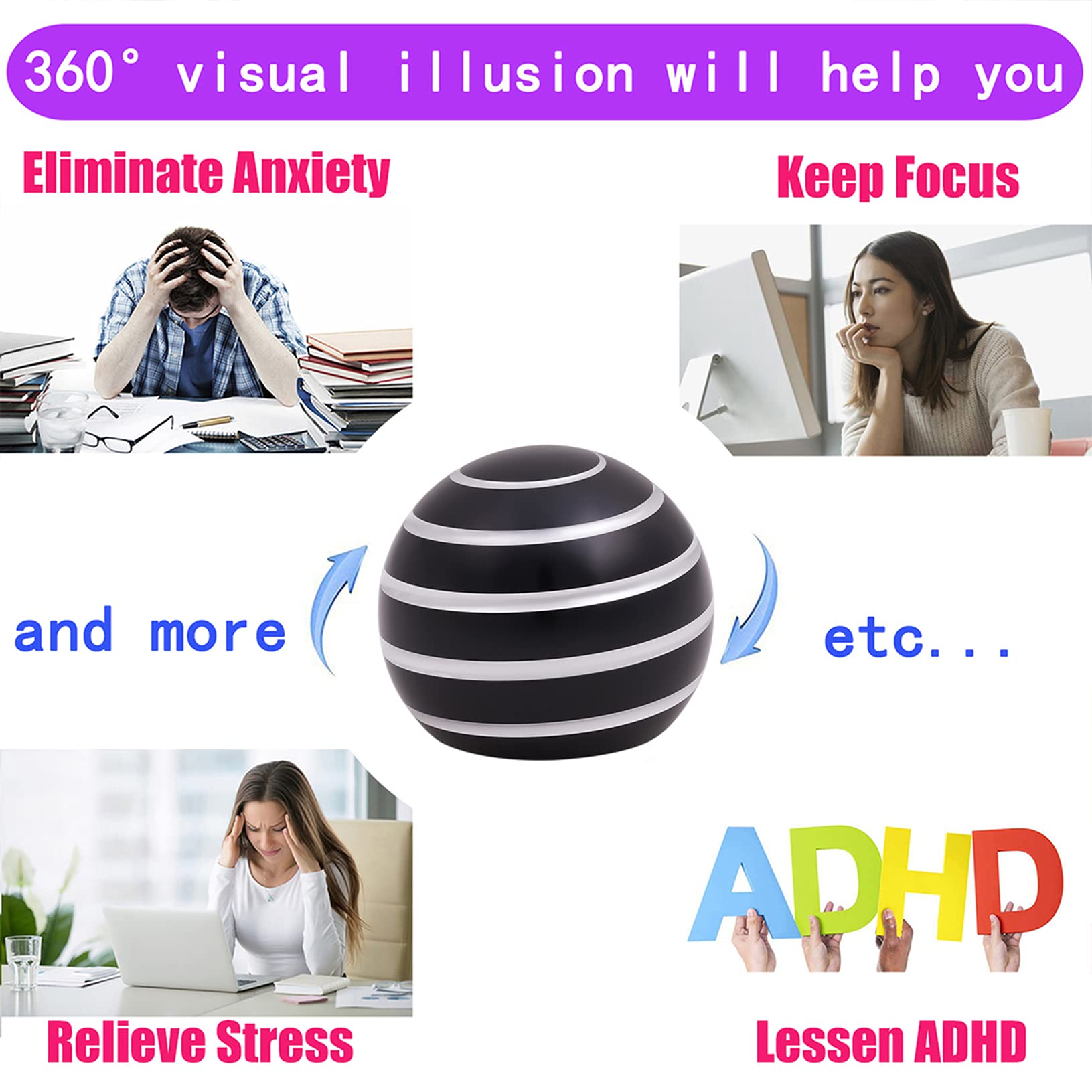 Comerda desk toy quiet-spin close-up shows distraction-free calm during tasks.