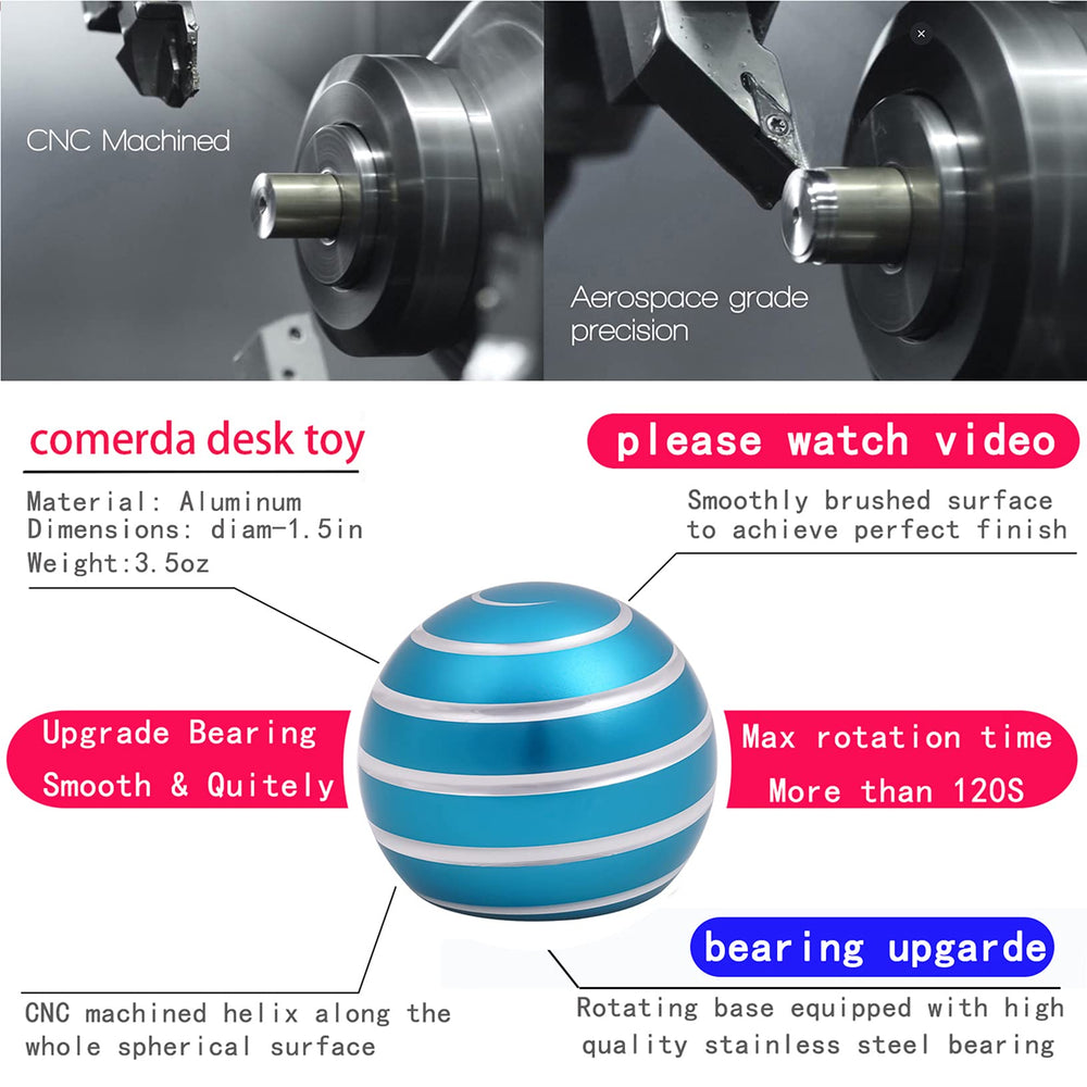 Comerda desk fidget toy spin action demonstrates long quiet spin