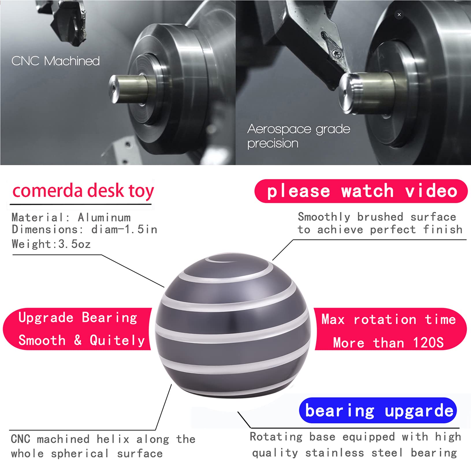 Comerda desk fidget toy spiral motion promotes calm during tasks