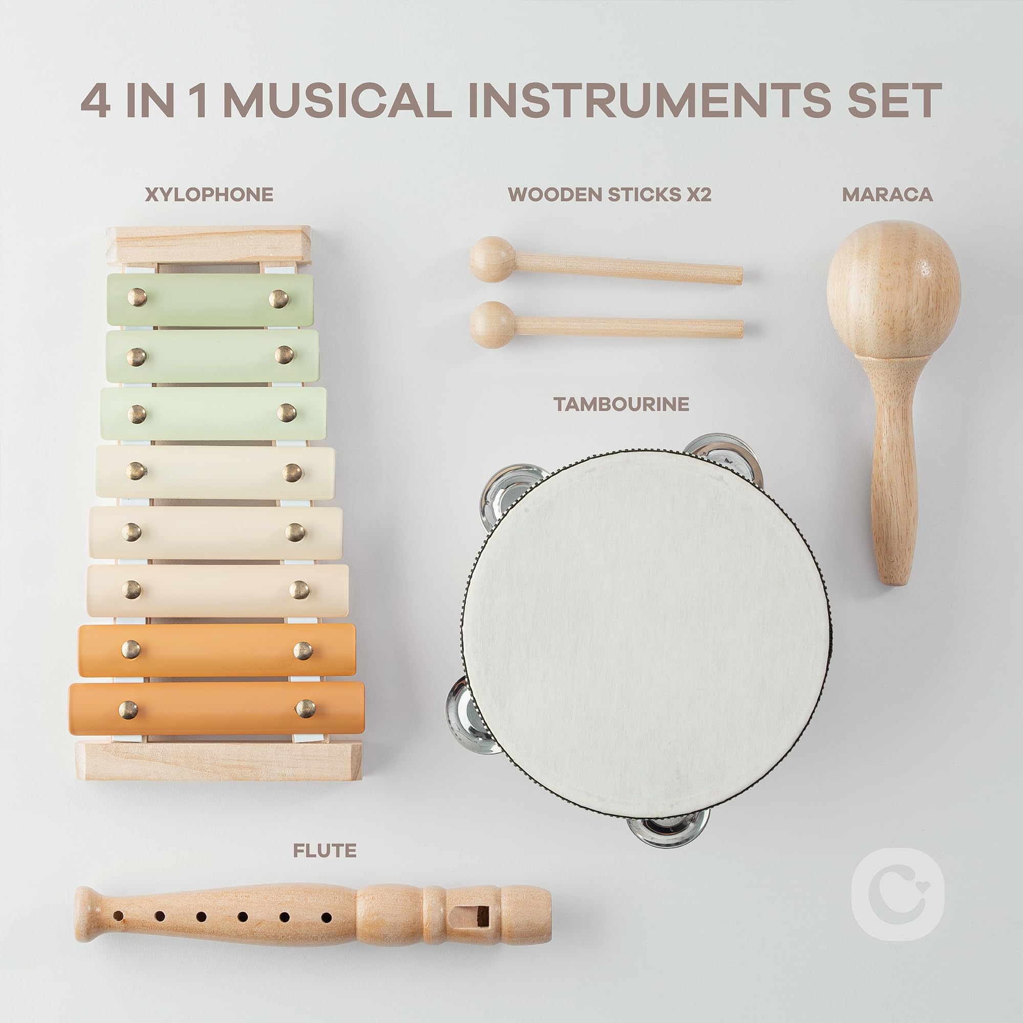 Comfy Cubs toddler-sized instruments designed for small hands and durable play.