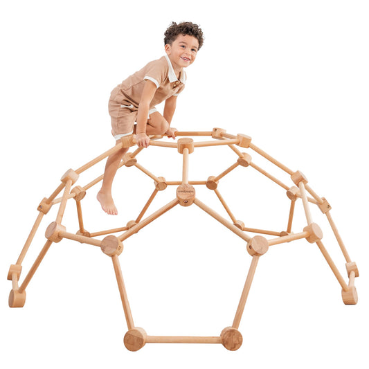 Comfy Cubs wooden toddler climber for indoor play, builds coordination and imagination.