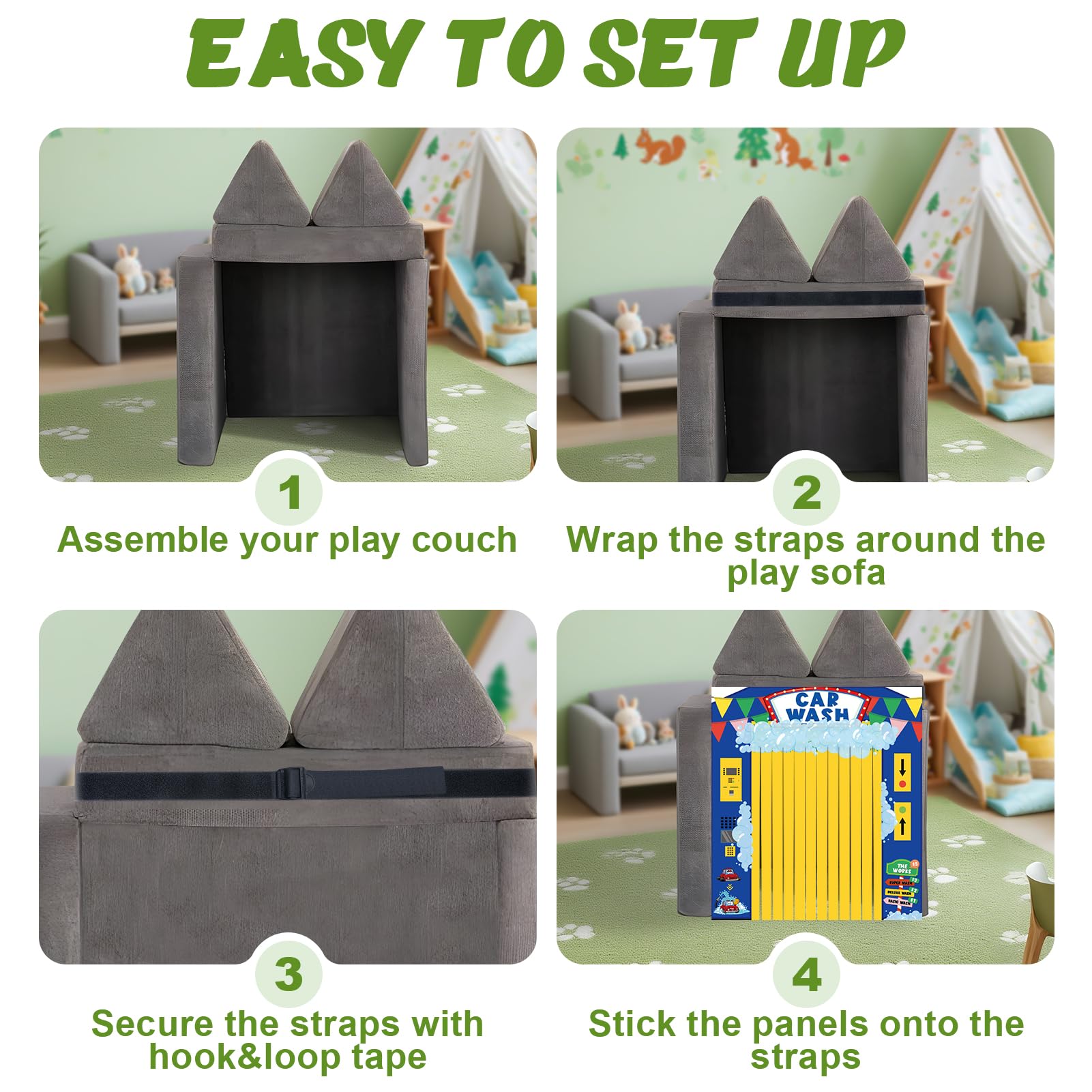 ComfyKit play panels in action showcase versatile, durable fabric.