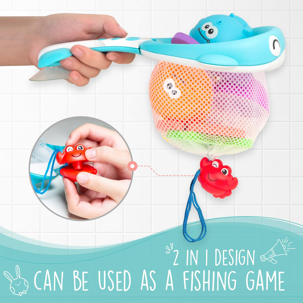 Comfylife extra storage net doubles as a playful fishing net or mini basketball hoop.