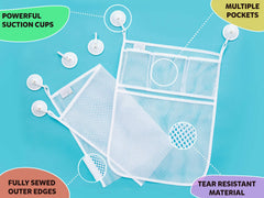 Comfylife large toy pocket holds multiple bath toys