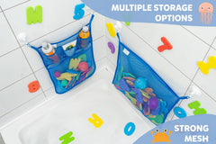 Comfylife multi-use bath storage system stores toys, soap, and essentials neatly.